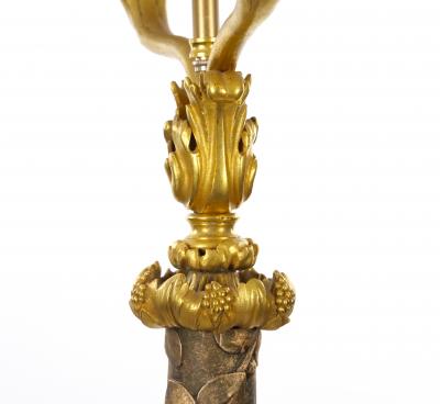 Gilt Bronze Carved Wood Floor Lamp Made in Italy Mid to Late 19th Century