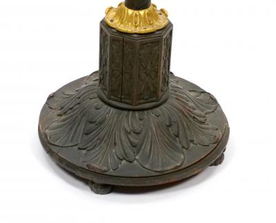 Gilt Bronze Carved Wood Floor Lamp Made in Italy Mid to Late 19th Century