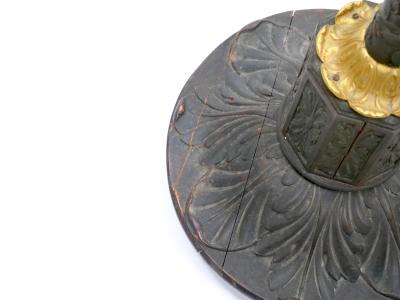 Gilt Bronze Carved Wood Floor Lamp Made in Italy Mid to Late 19th Century