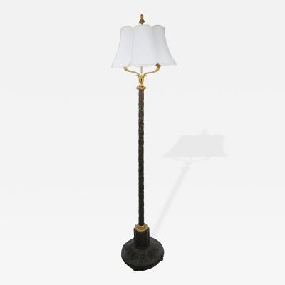 Gilt Bronze Carved Wood Floor Lamp Made in Italy Mid to Late 19th Century