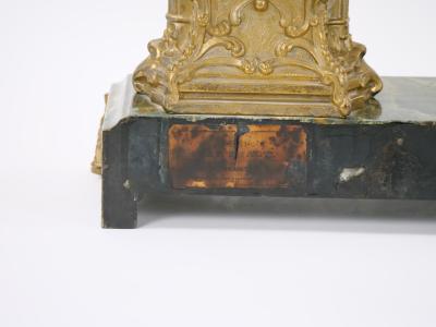Gilt Bronze Footed Marble Base Mantel Clock Depicting Carthage Warrior