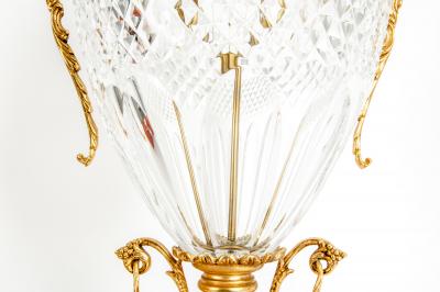 Gilt Bronze Mounted Cut Crystal Urns