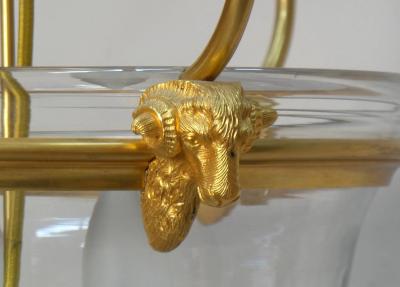 Gilt Bronze Rams Head Lantern
