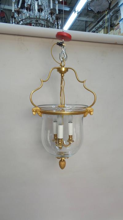 Gilt Bronze Rams Head Lantern