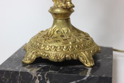 Gilt Bronze and Marble Candelabra Table Lamp