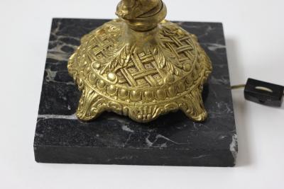 Gilt Bronze and Marble Candelabra Table Lamp
