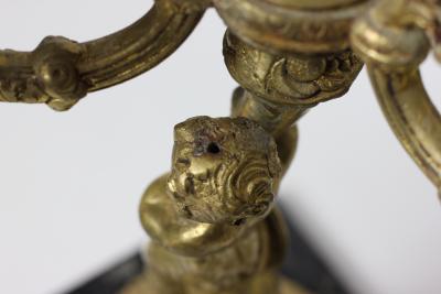 Gilt Bronze and Marble Candelabra Table Lamp