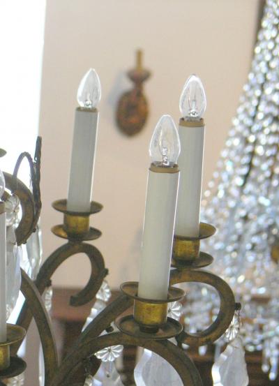Gilt Bronze twelve light chandelier