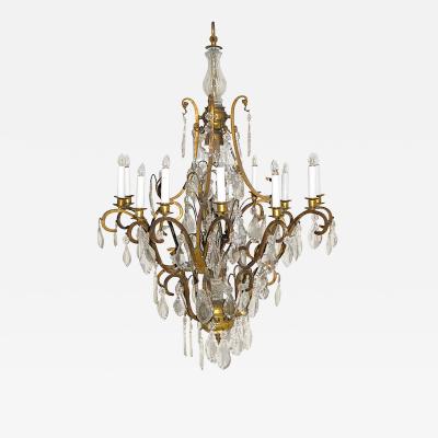 Gilt Bronze twelve light chandelier