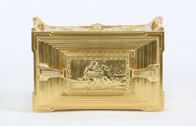 Gilt Dore Bronze Metal Footed Covered Box