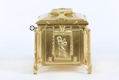 Gilt Dore Bronze Metal Footed Covered Box