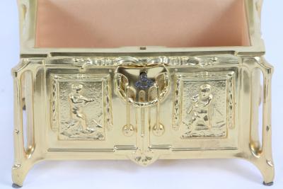Gilt Dore Bronze Metal Footed Covered Box