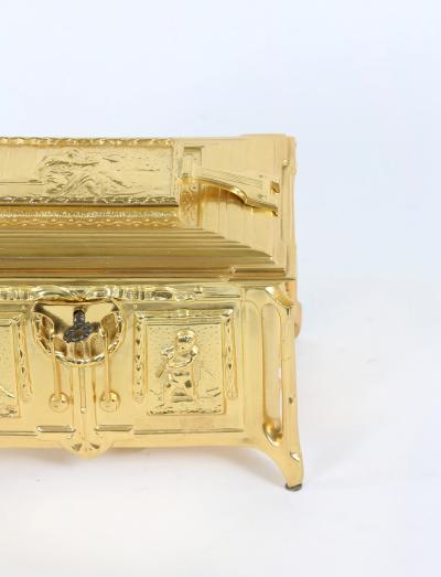 Gilt Dore Bronze Metal Footed Covered Box