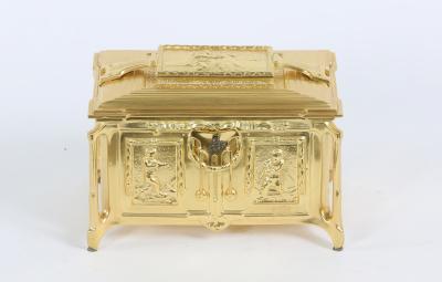 Gilt Dore Bronze Metal Footed Covered Box
