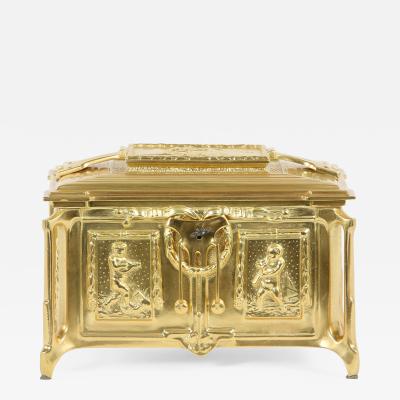 Gilt Dore Bronze Metal Footed Covered Box