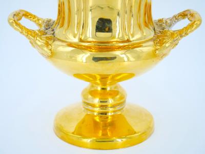 Gilt English Silverplate Campana Vase Wine Cooler or Ice Bucket
