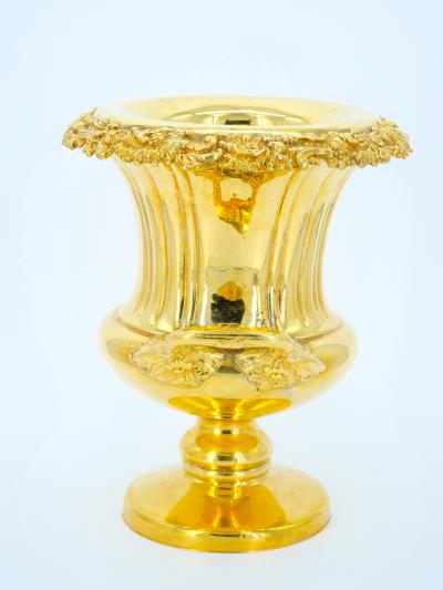Gilt English Silverplate Campana Vase Wine Cooler or Ice Bucket