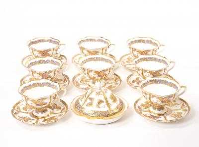 Gilt Gold Russian Lomonosov Porcelain Coffee Tea Service by A Vorobievsky