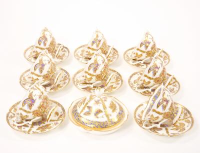 Gilt Gold Russian Lomonosov Porcelain Coffee Tea Service by A Vorobievsky