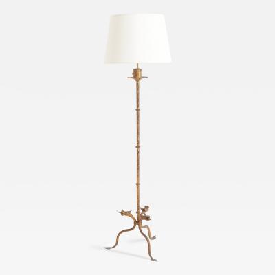 Gilt Iron Floor Lamp with Satyrs