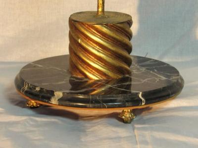 Gilt Iron and Marble Floor Candelabra Spain 1970