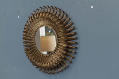 Gilt Metal Eyelash Wall Mirror