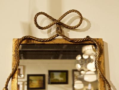 Gilt Metal Mirror and Shelf