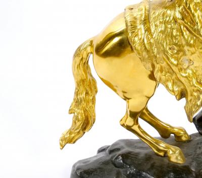 Gilt Patinated Bronze Models of the Marly Horses After Guillaume Coustou