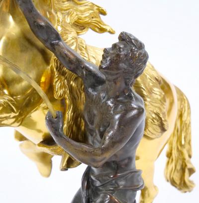Gilt Patinated Bronze Models of the Marly Horses After Guillaume Coustou
