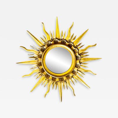 Gilt Sunburst Mirror by Mario Buatta