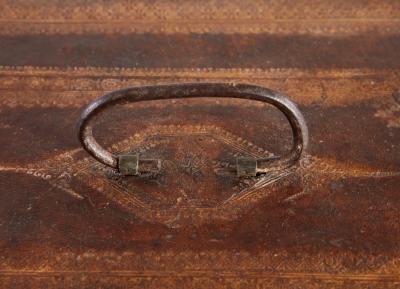 Gilt Tooled Leather Jewelry Box