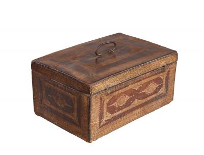 Gilt Tooled Leather Jewelry Box