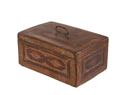 Gilt Tooled Leather Jewelry Box