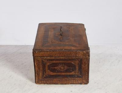Gilt Tooled Leather Jewelry Box