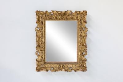 Gilt Wood Canvas Antique Mirror 19th century
