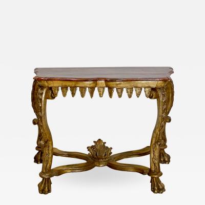 Gilt Wood Console Italian Circa 1800