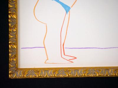 Gilt Wood Frame Pablo Picasso Lithograph La Comedie Humaine 