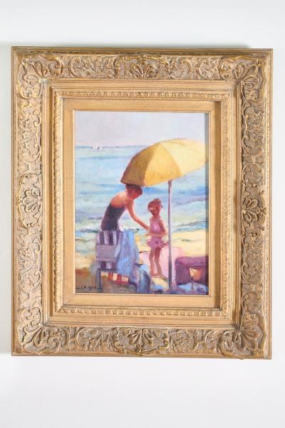 Gilt Wood Framed Oil Canvas Painting