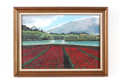 Gilt Wood Framed Oil Canvas Still Life Painting