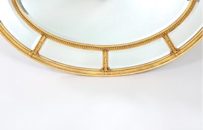 Gilt Wood Framed Oval Shape Beveled Wall Mirror