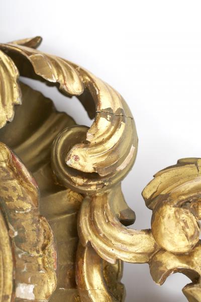 Gilt Wood Framed Swedish Wall Cartel Clock