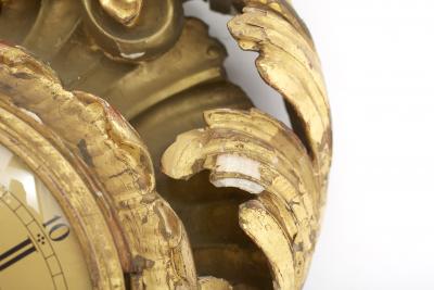 Gilt Wood Framed Swedish Wall Cartel Clock