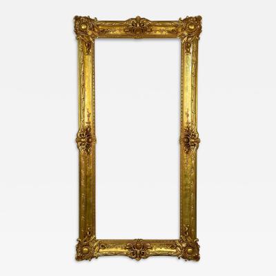 Gilt Wood Painting Mirror or Picture Frame Monumental Carved