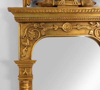 Gilt Wood Wall Mirror with Eagle Pediment
