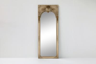 Gilt Wooden Frame Full Length Floor Mirror 1950s