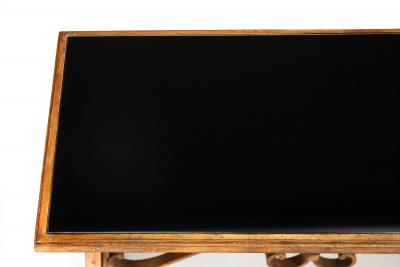 Gilt Wrought Iron Cocktail Coffee Table manner of Raymond Stubes ca 1940s