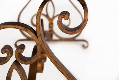Gilt Wrought Iron Cocktail Coffee Table manner of Raymond Stubes ca 1940s