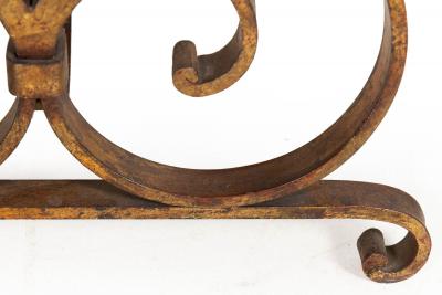 Gilt Wrought Iron Cocktail Coffee Table manner of Raymond Stubes ca 1940s