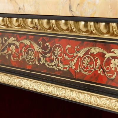 Gilt bronze ebonised wood and Boulle work antique vitrine