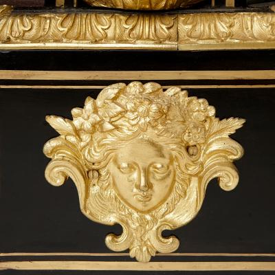 Gilt bronze ebonised wood and Boulle work antique vitrine
